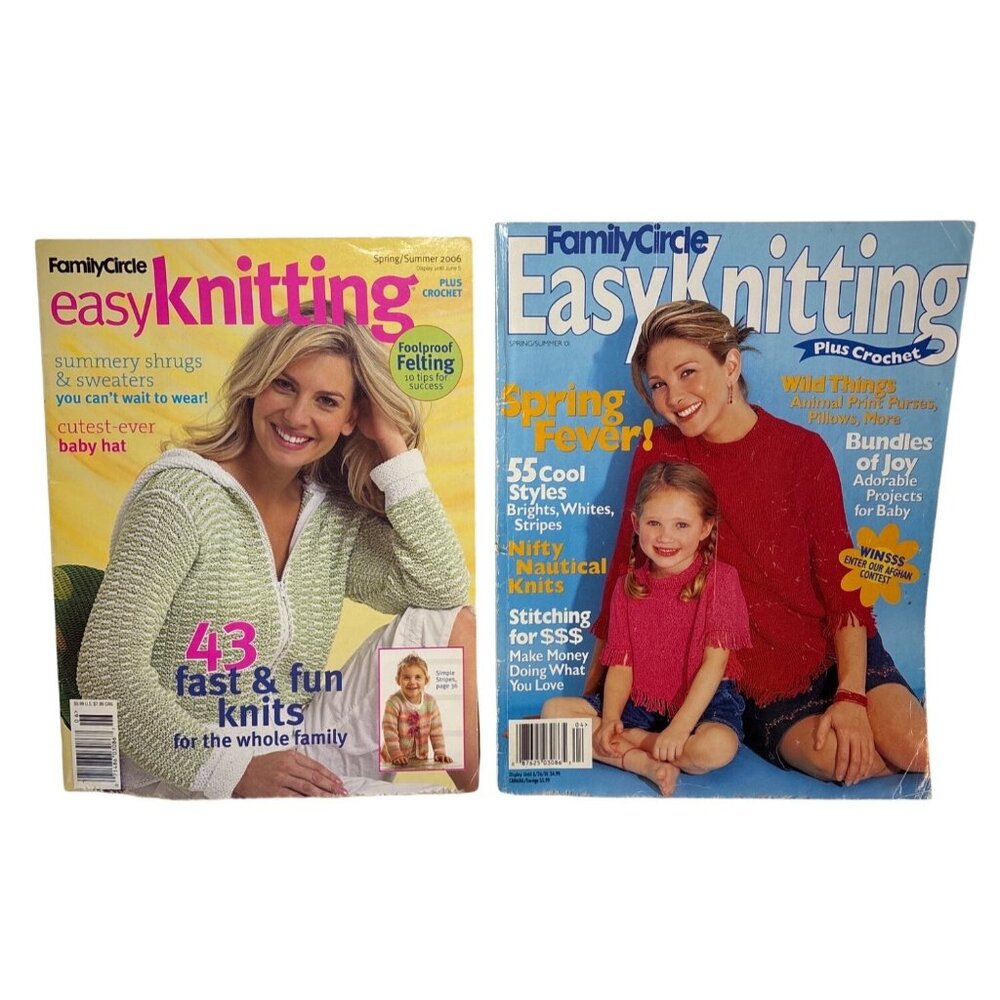 Family Circle Easy Knitting Magazine Spring Summer 2006 Issue Lot of 2